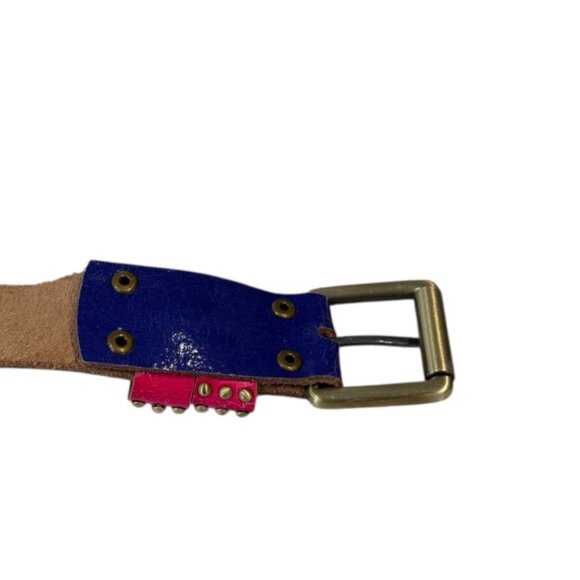 Ed Hardy by Christian Audigier Handmade Leather Floral Belt Purple Size M NWT - Picture 8 of 10